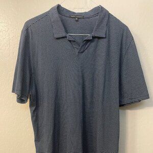 LIKE NEW ROBERT BARAKETT SS POLO!  MEN XXL.  NAVY STRIPE.